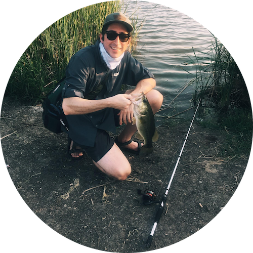 inspirationppc's founder, andrew, fishing for leads and catching a bass