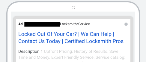 locksmith ad example
